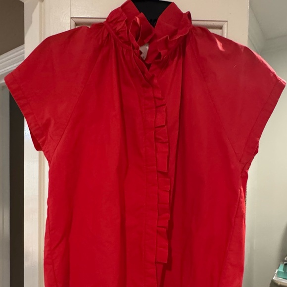 sundays Tops - Sundays Bold Red Ruffled Blouse